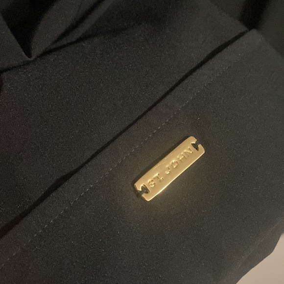 St John Black Trench Coat Size Large - Picture 9 of 10